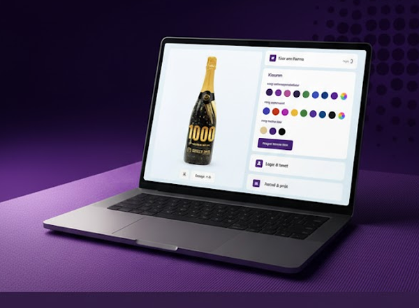 champagne fles ontwerpen in designtool