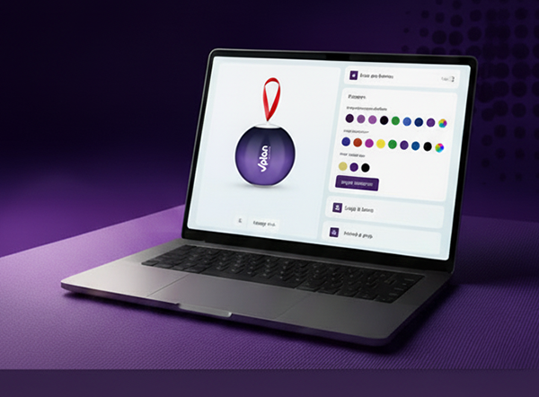 kerstbal met eigen logo in designtool