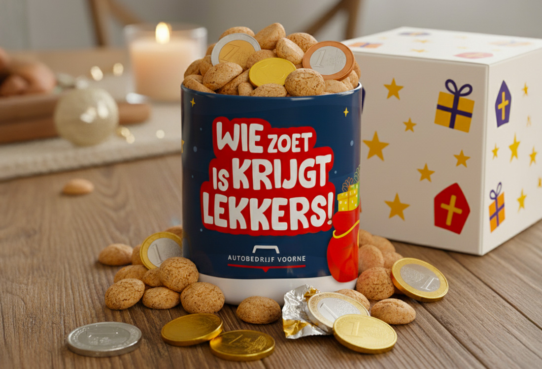 bedrukte snoeppot sinterklaas
