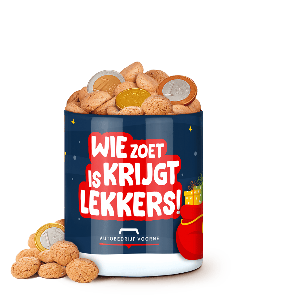 sinterklaas snoeppot met eigen bedrukking